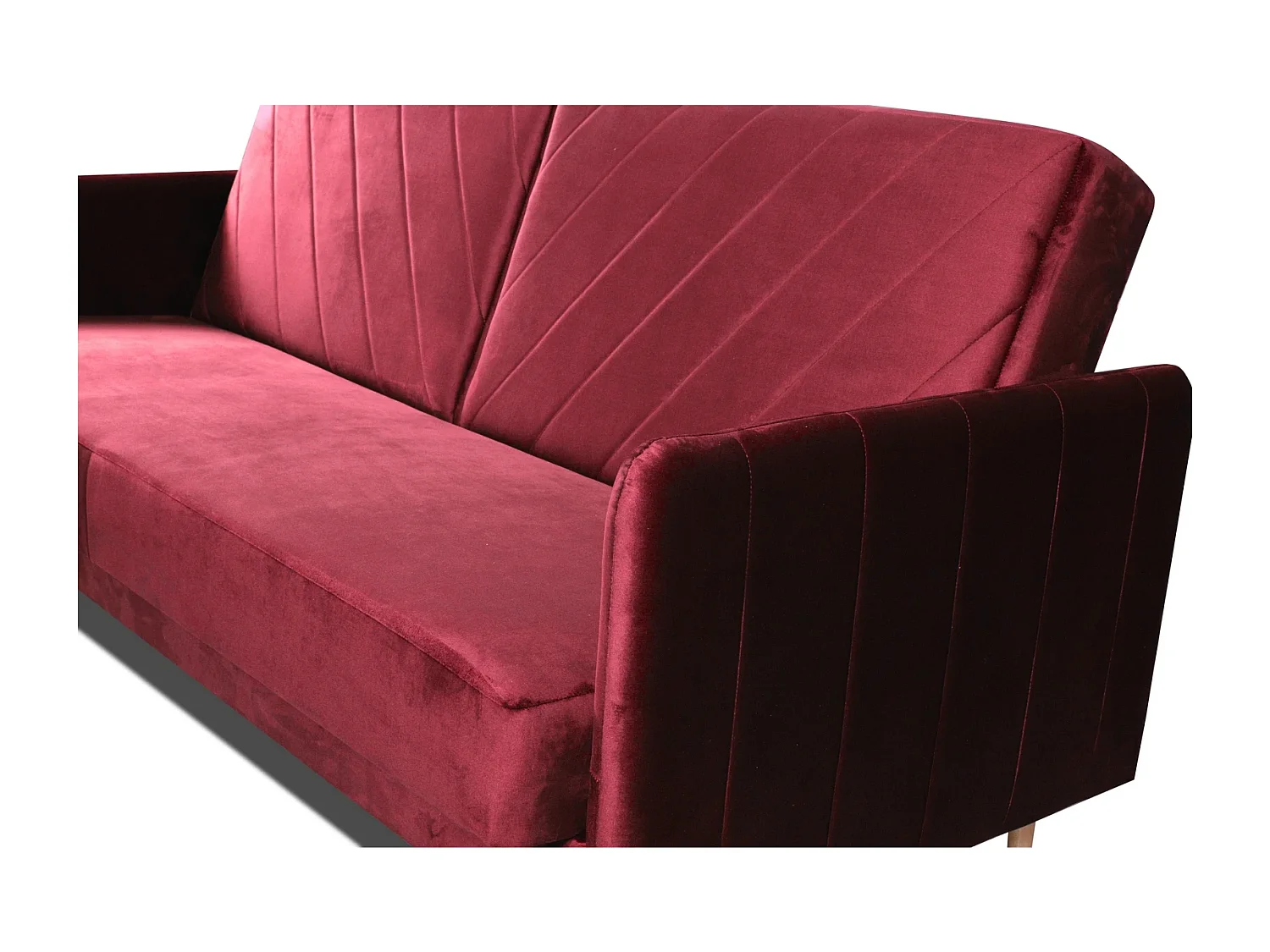 Canapé Clic-Clac Vesto - Velours Rouge Monolith 59 - Coffre de Rangement