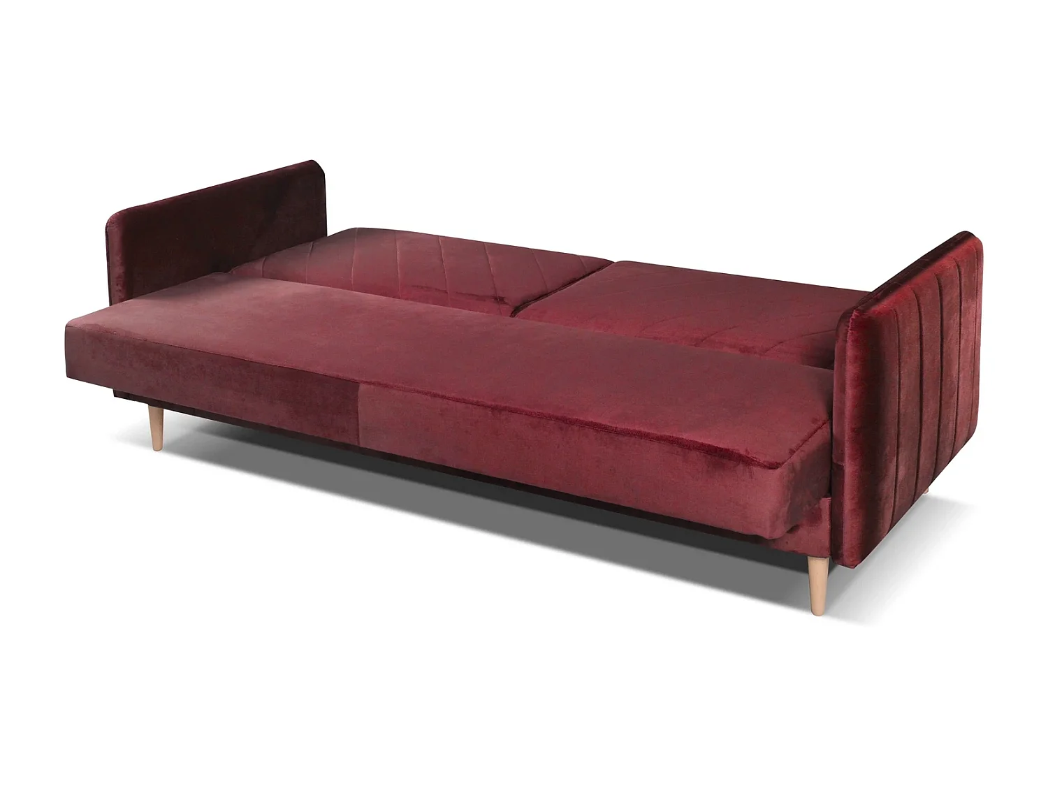 Canapé Clic-Clac Vesto - Velours Rouge Monolith 59 - Coffre de Rangement