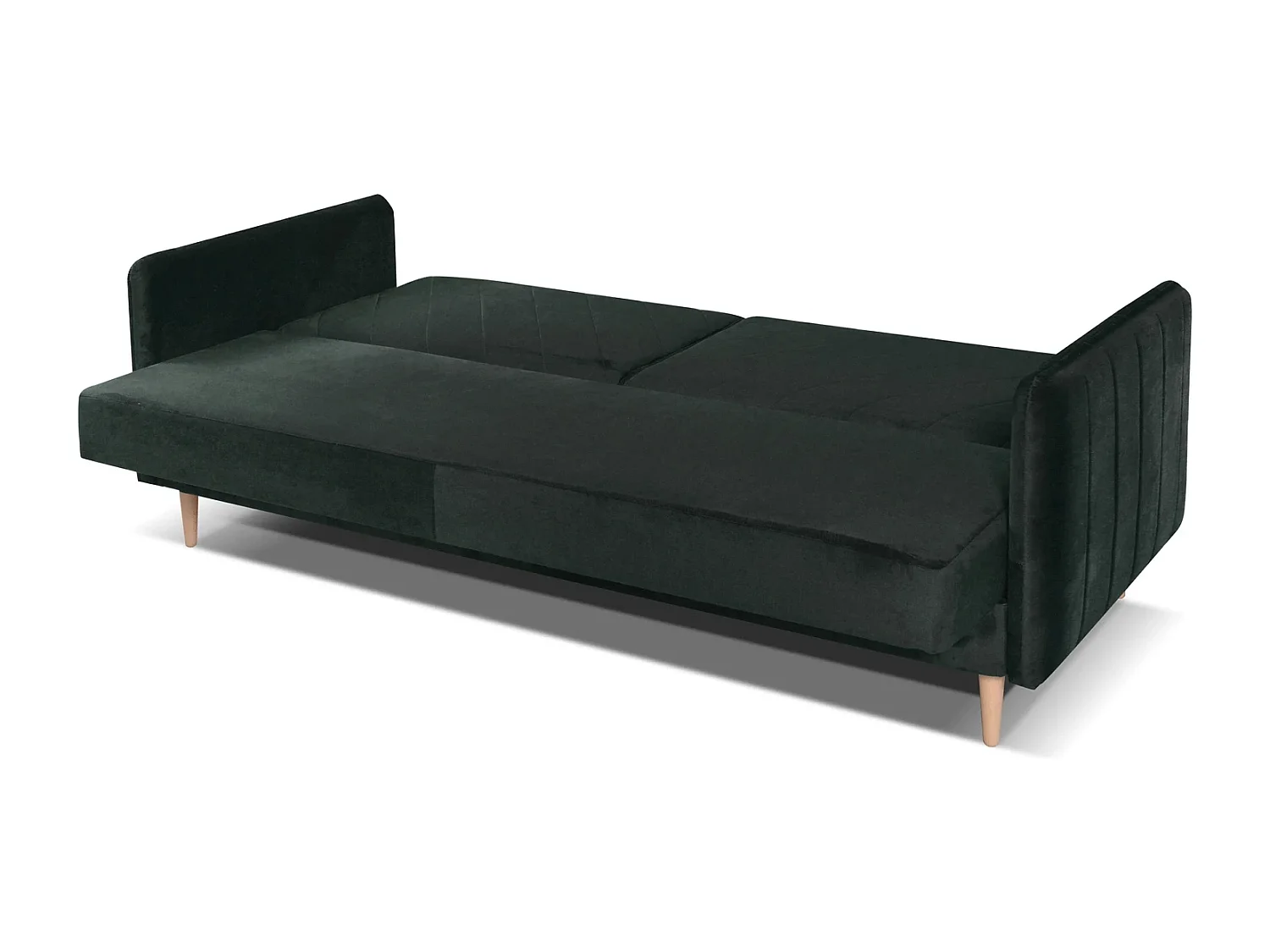 Canapé Clic-Clac Vesto - Velours Noir Monolith 95 - Coffre de Rangement