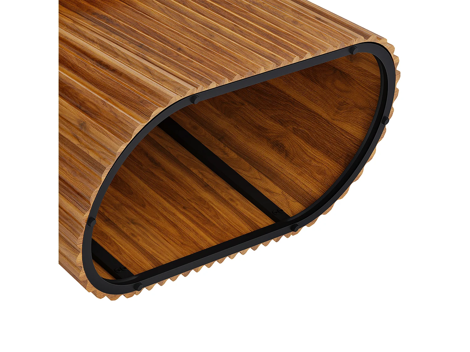 Table basse rectangulaire, table d'appoint de style campagnard de 120 cm avec piètement plissé