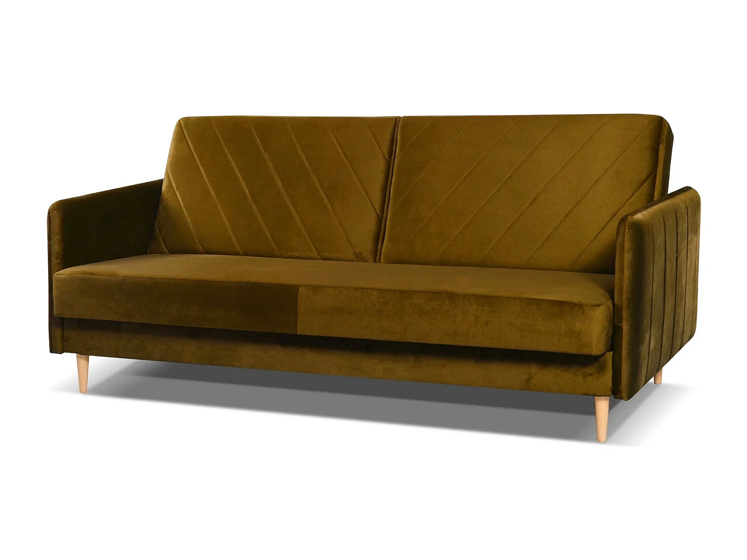 Canapé Clic-Clac Vesto - Velours Miel Monolith 48 - Coffre de Rangement