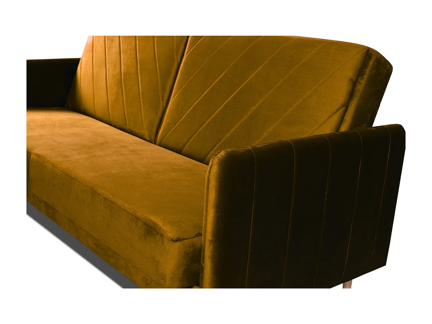 Canapé Clic-Clac Vesto - Velours Miel Monolith 48 - Coffre de Rangement