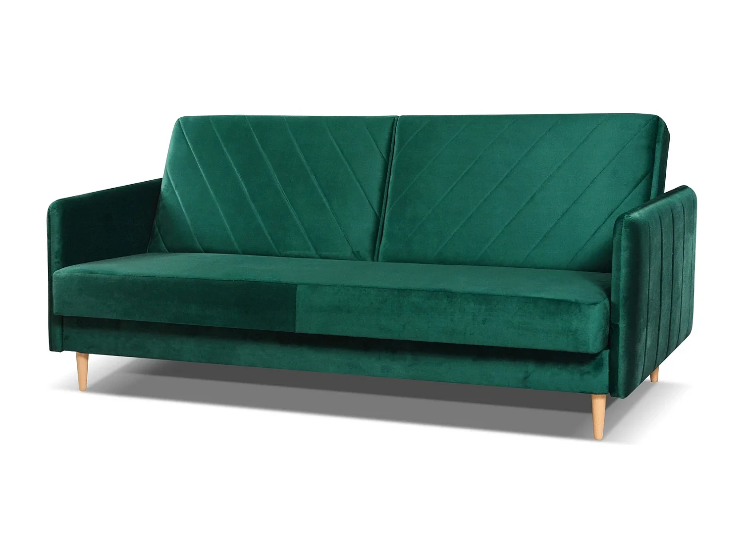 Canapé Clic-Clac Vesto - Velours Vert Bouteille Monolith 37 - Coffre