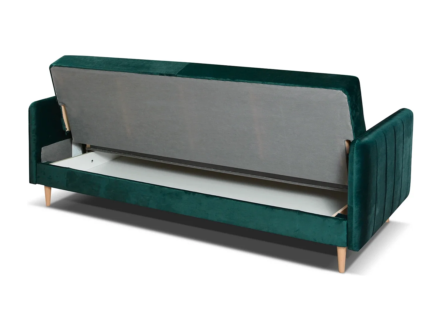 Canapé Clic-Clac Vesto - Velours Vert Bouteille Monolith 37 - Coffre