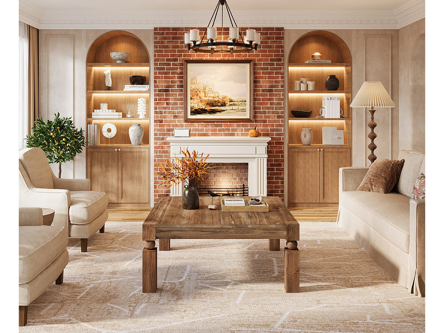 Table basse rectangulaire en bois massif, style moderne du milieu du siècle, 100 cm