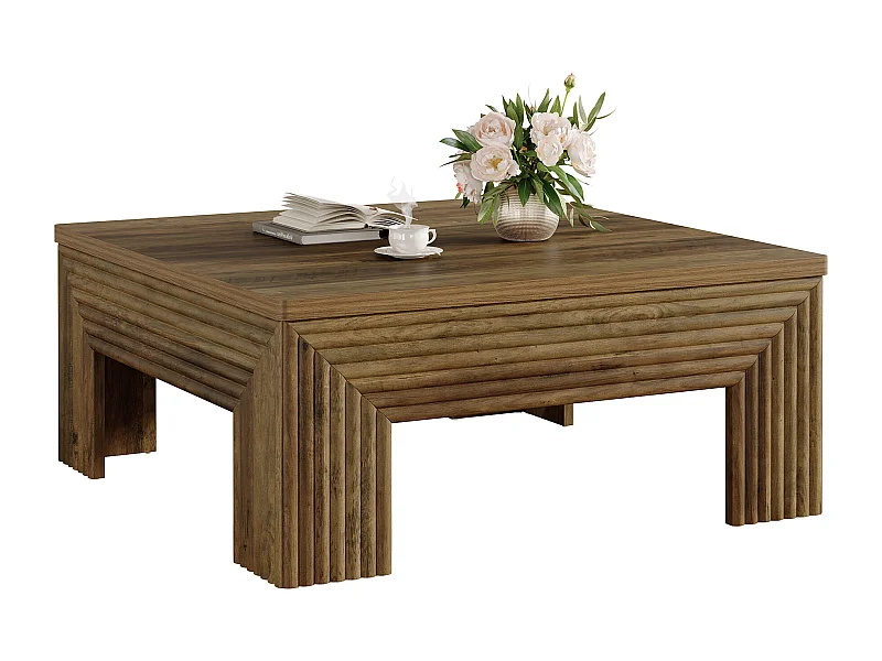 Table basse carrée pour salon, grande table centrale de 100 cm