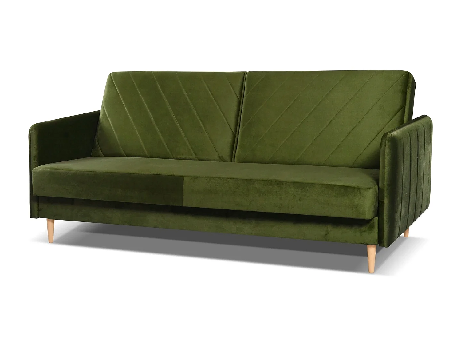 Canapé Clic-Clac Vesto - Velours Olive Monolith 38 - Coffre de Rangement