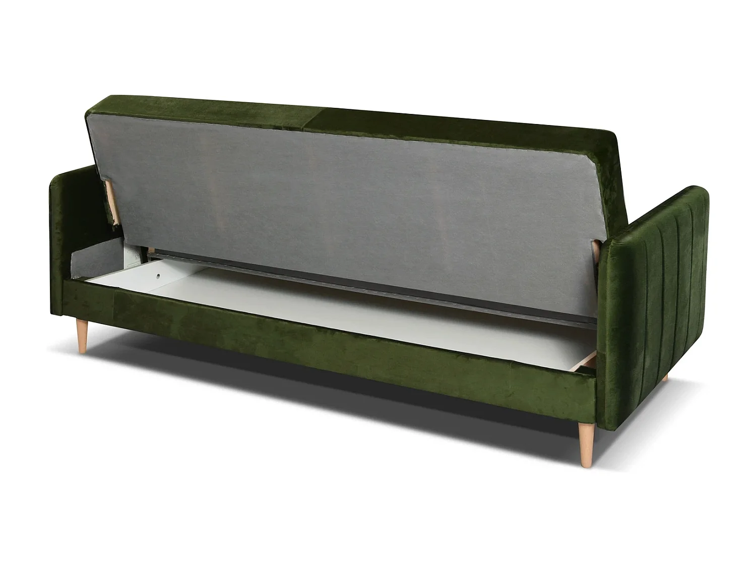 Canapé Clic-Clac Vesto - Velours Olive Monolith 38 - Coffre de Rangement