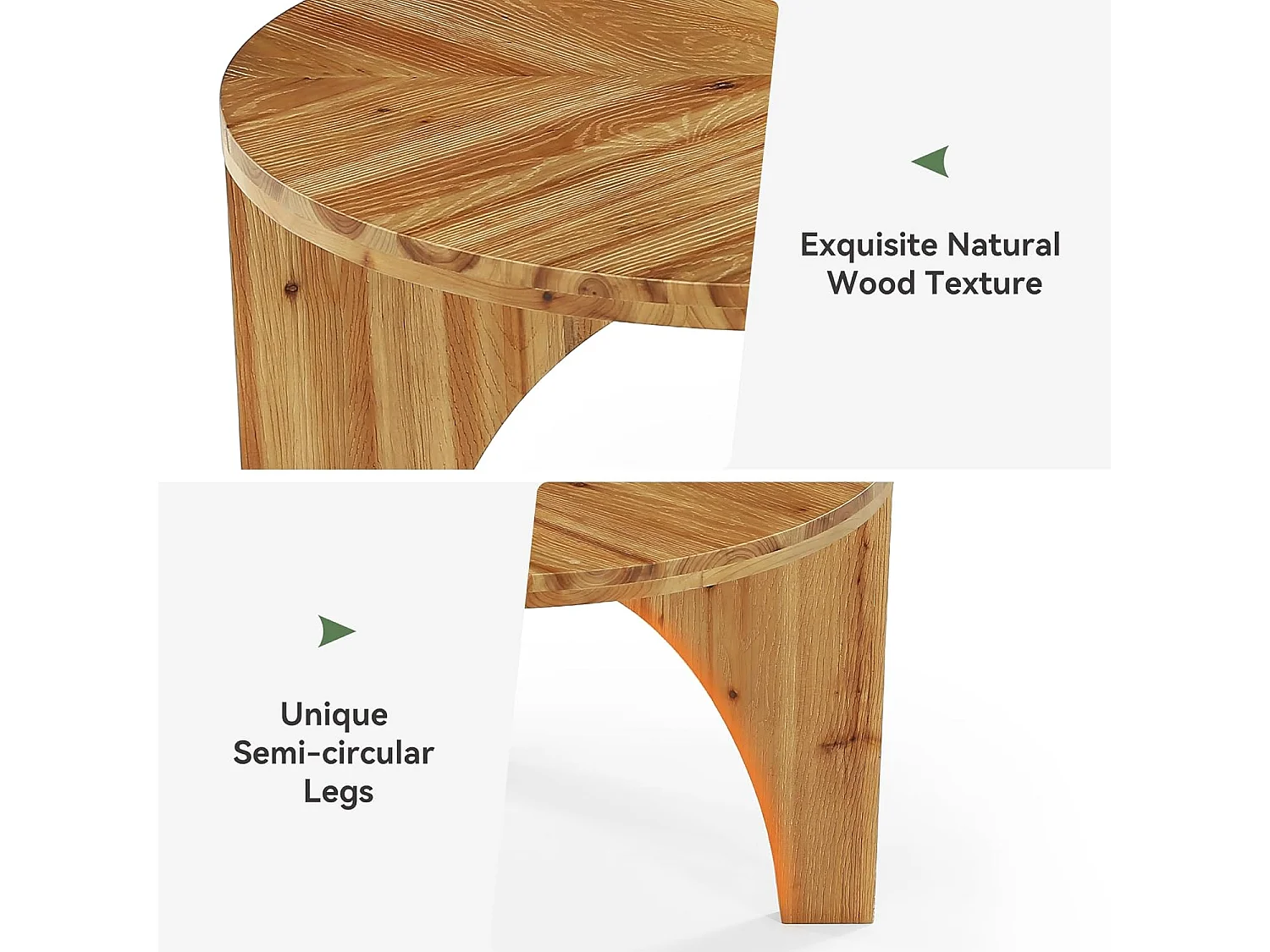 Table basse ronde en bois massif de 80 cm, table centrale de style campagnard avec pieds incurvés