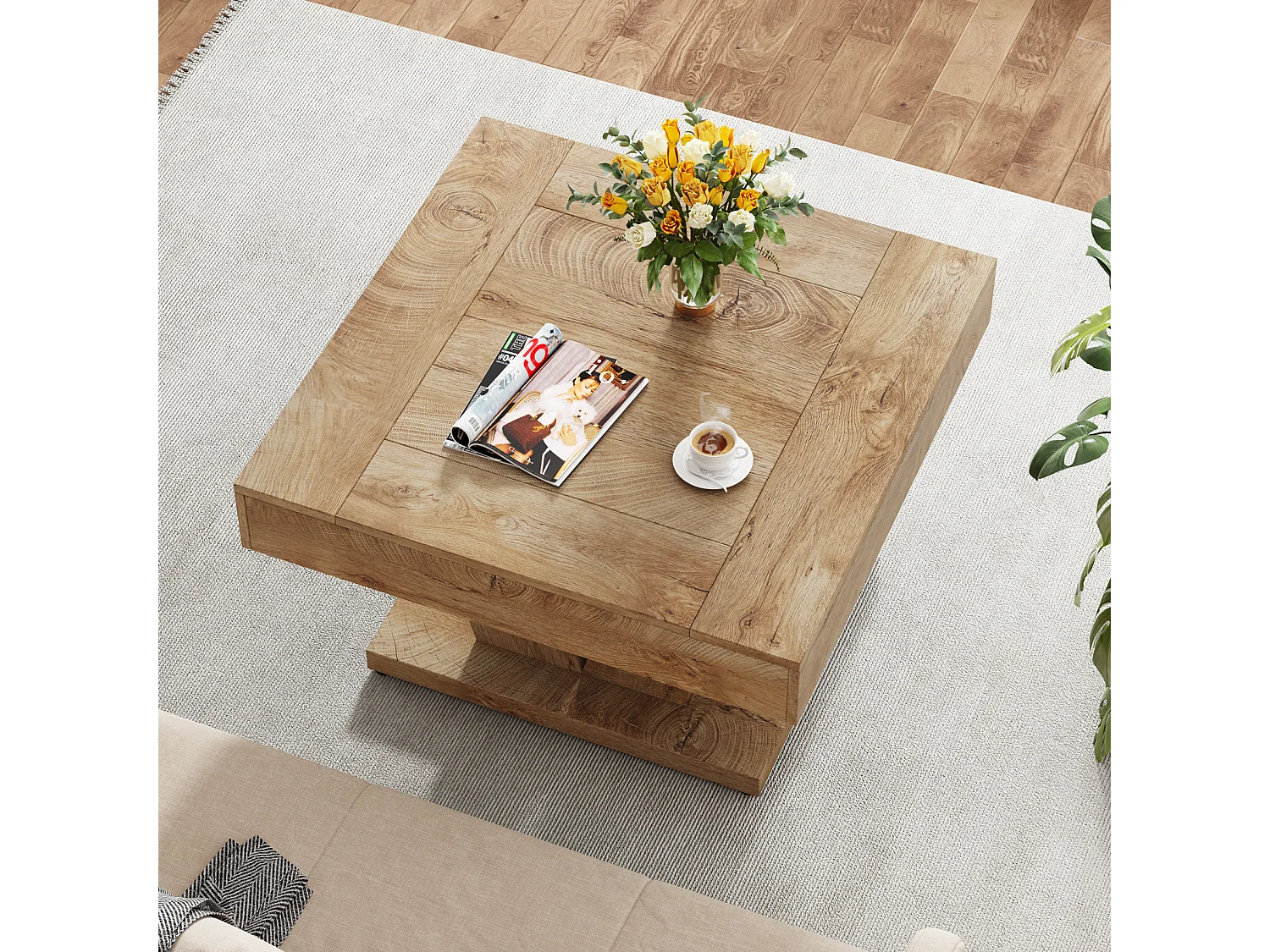 Table basse carrée de 80 cm pour salon