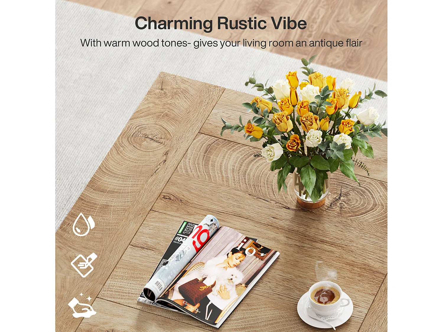 Table basse carrée de 80 cm pour salon