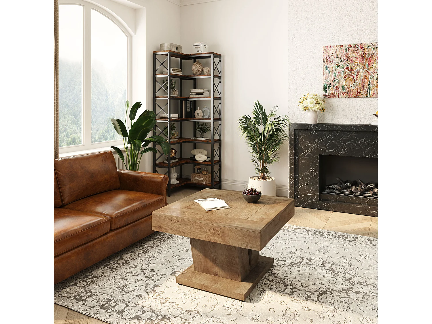 Table basse carrée de 80 cm pour salon