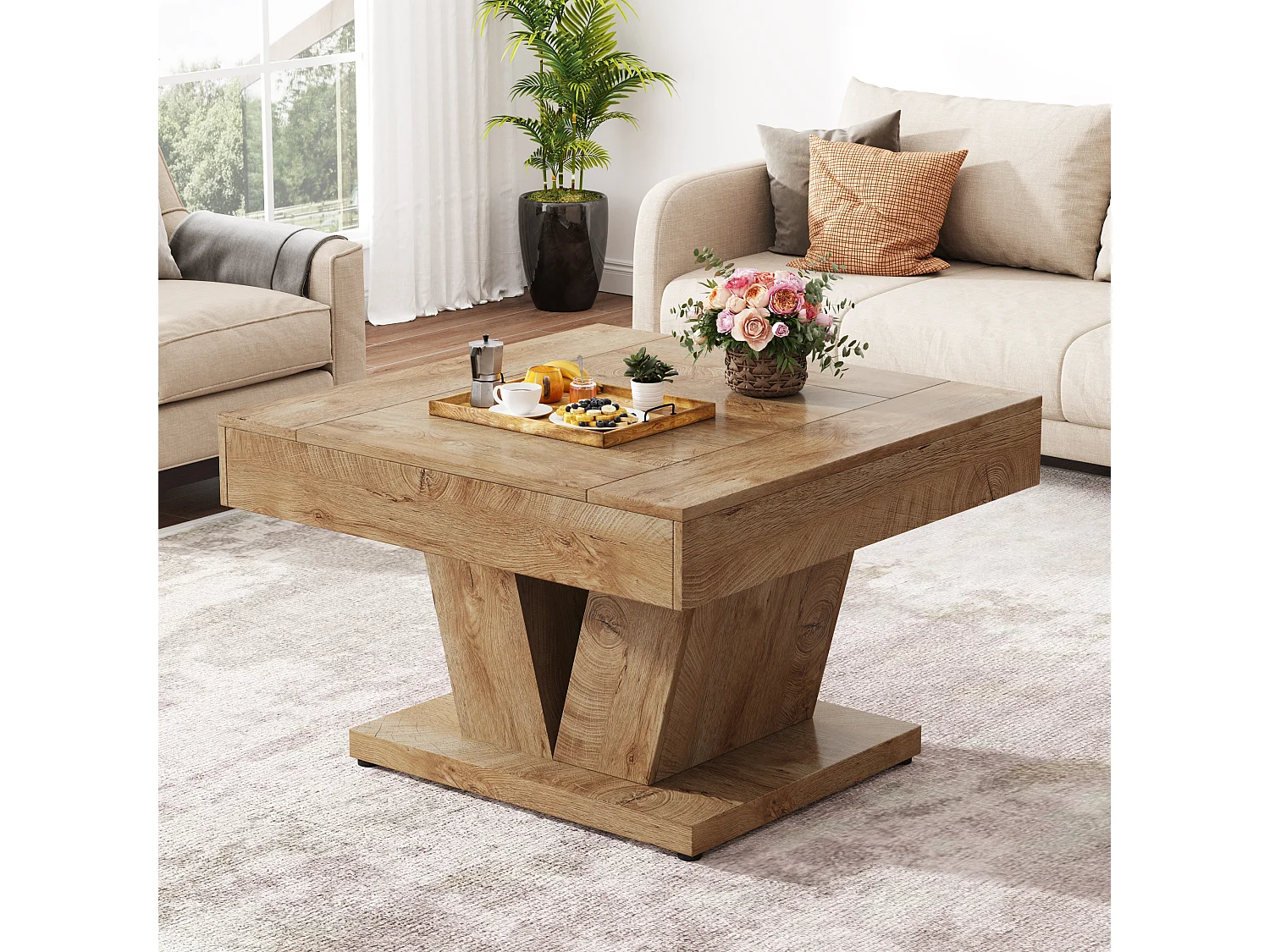 Table basse carrée de 80 cm pour salon