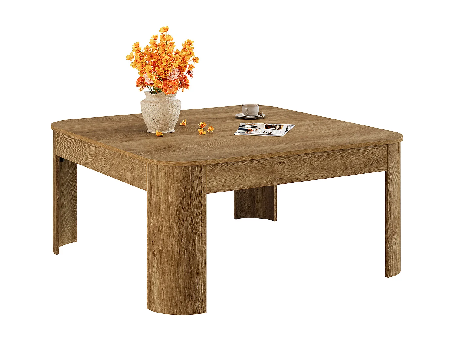 Table basse carrée, table centrale simple de 100 cm pour salon