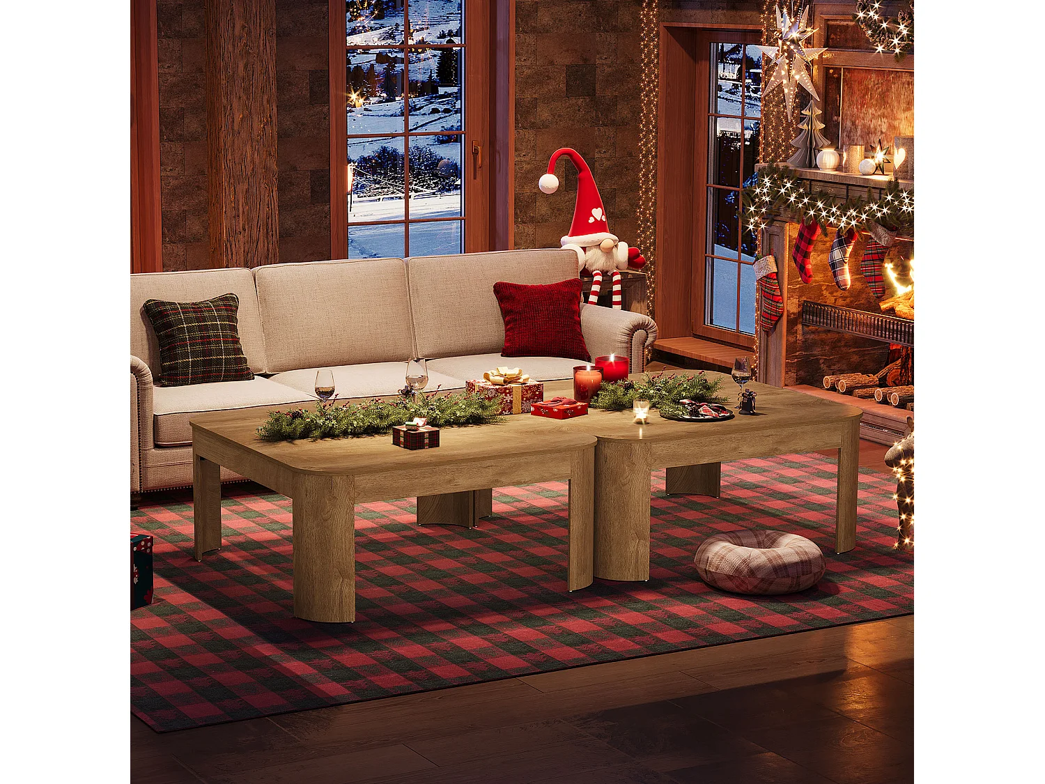 Table basse carrée, table centrale simple de 100 cm pour salon