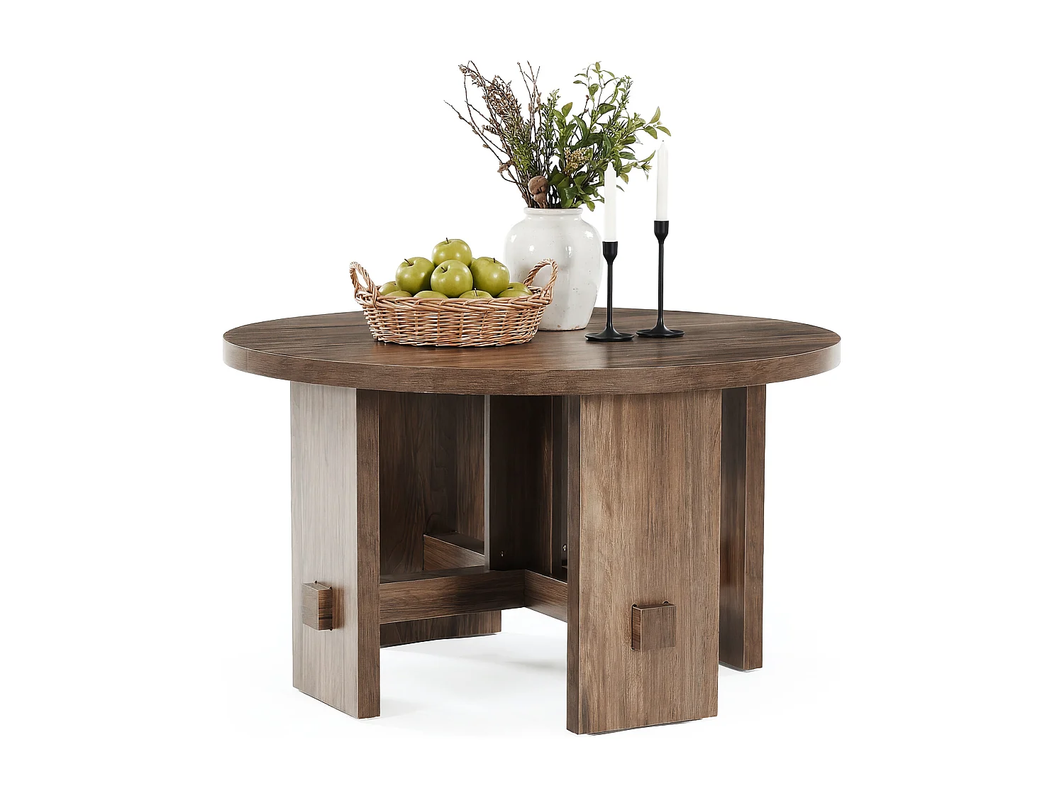 Table basse ronde avec pied central, petite table ronde de 80 cm