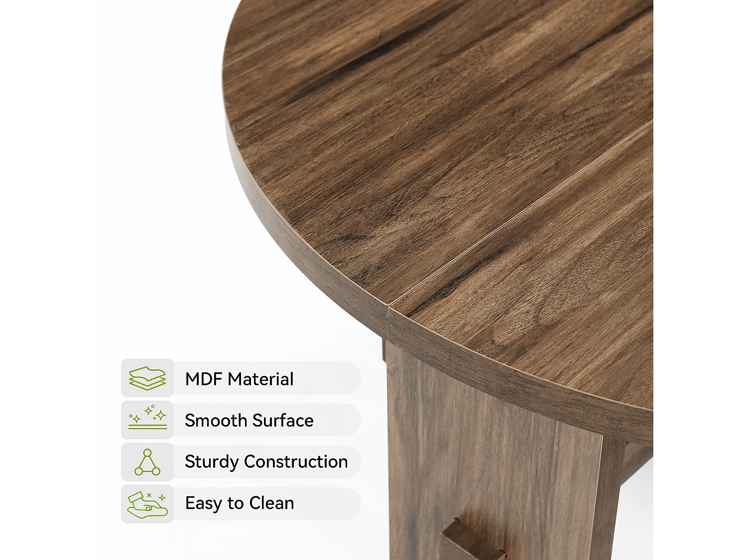 Table basse ronde avec pied central, petite table ronde de 80 cm