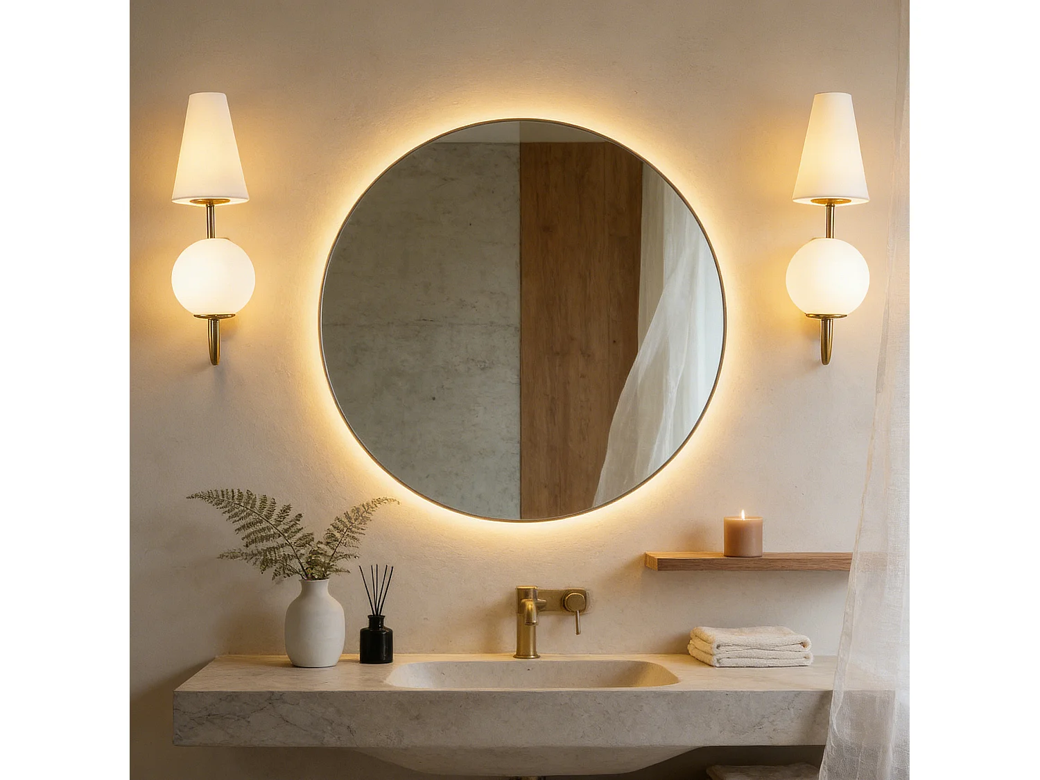 Applique murale d'intérieur, lampe murale dorée avec abat-jour en verre dépoli, applique murale vintage pour chambre à coucher, couloir, ampoules E14x2 incluses