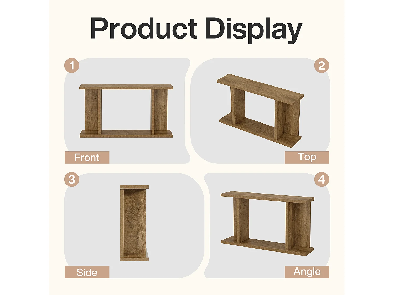 Mesa de Console de 140cm, Mesa de Entrada Rustica de 2 Andares para Atrás do Sofá