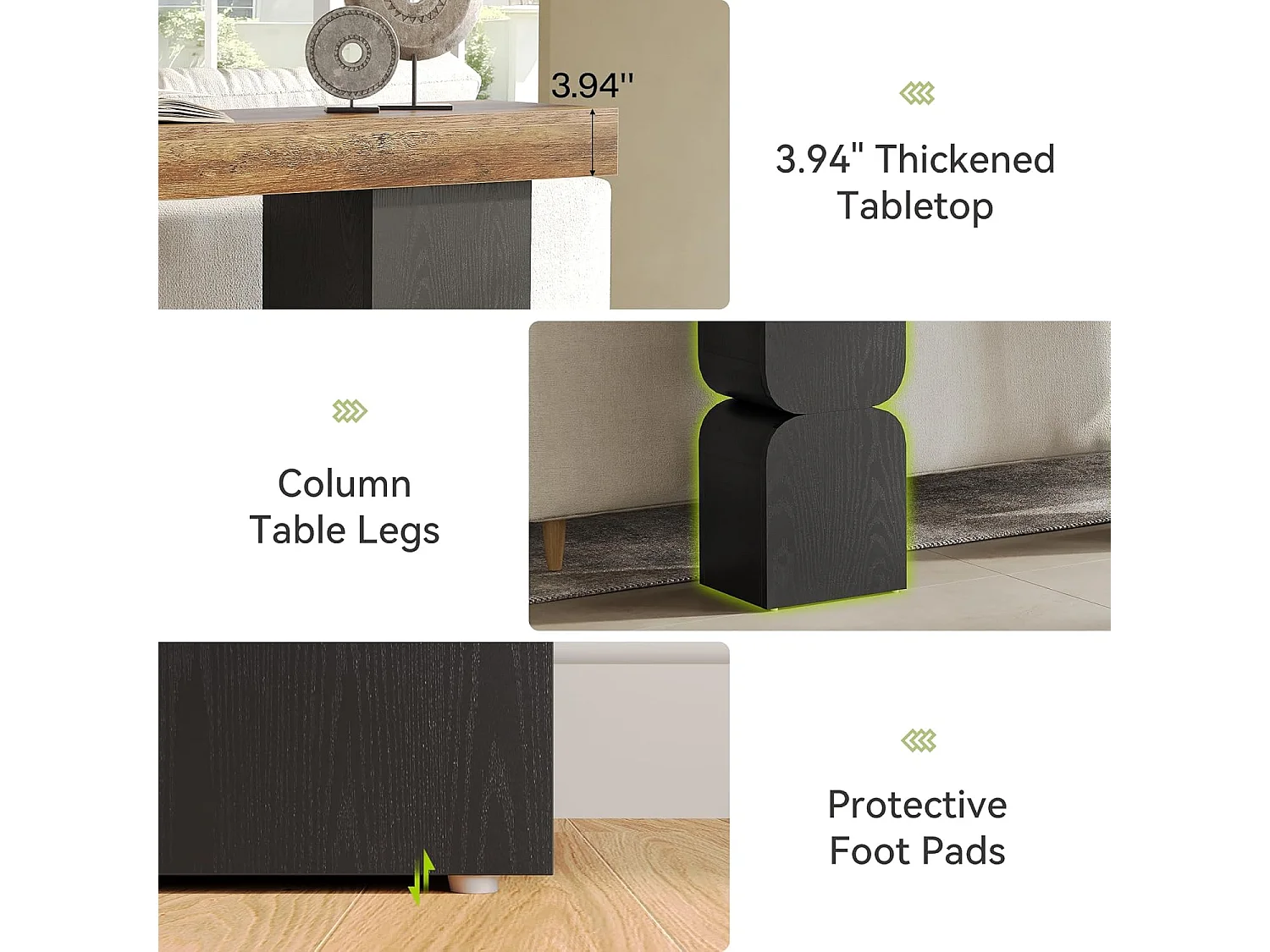 Mesa de Console de 160cm, Visual de Alta Resistência, Mesa para Atrás de Sofá