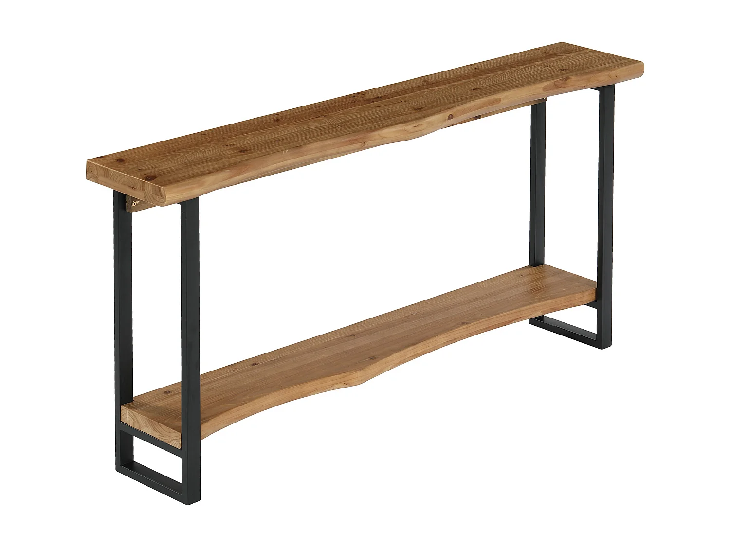 Mesa de console de madeira maciça com borda natural para entrada, estilo caseiro, 160 cm, mesa estreita e longa para sofa, atrás do sofá