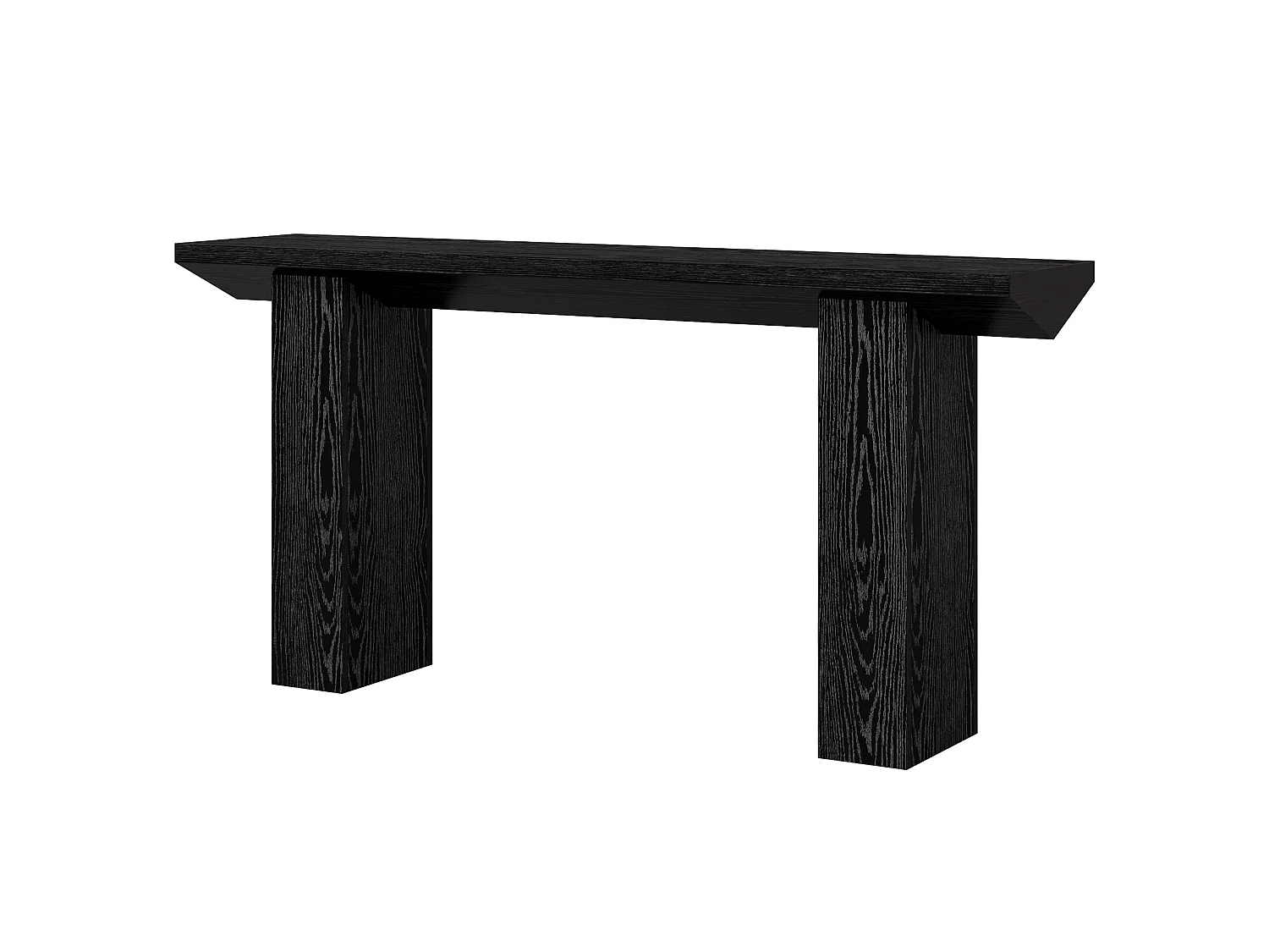 Konsolbord för entré, 160 cm svart smalt långt soffbord
