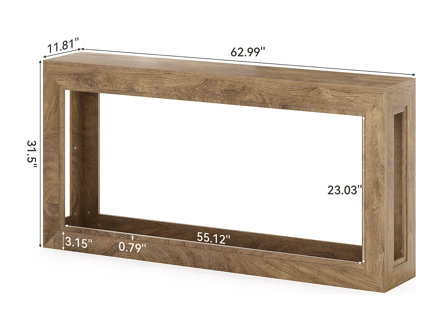 Mesa de Consola Estreita de 160cm, Mesa Longa para Sofá Atrás do Sofá, Mesa Moderna de Entrada