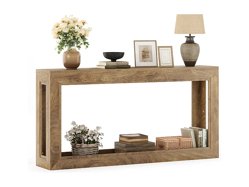 Mesa de Consola Estreita de 160cm, Mesa Longa para Sofá Atrás do Sofá, Mesa Moderna de Entrada