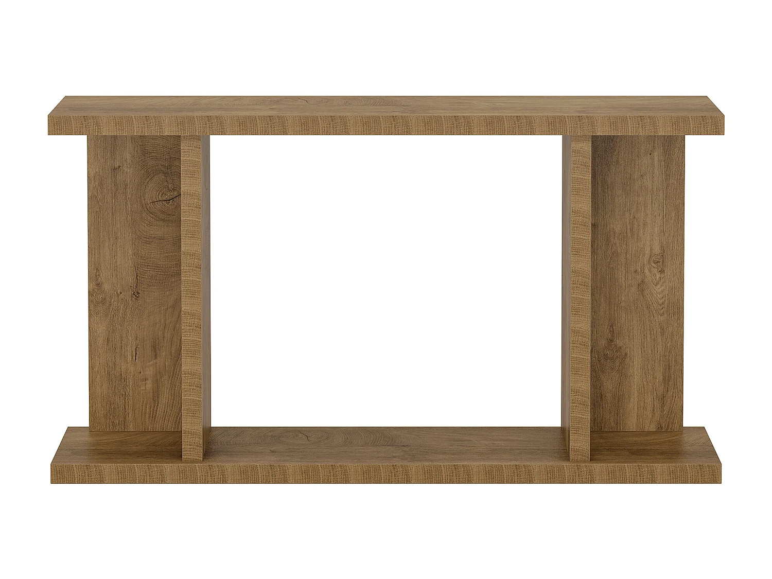 Mesa de Console 160 x 30 x 85 cm Mesa de Sala de Estar com Base em Forma de U 2 Andares