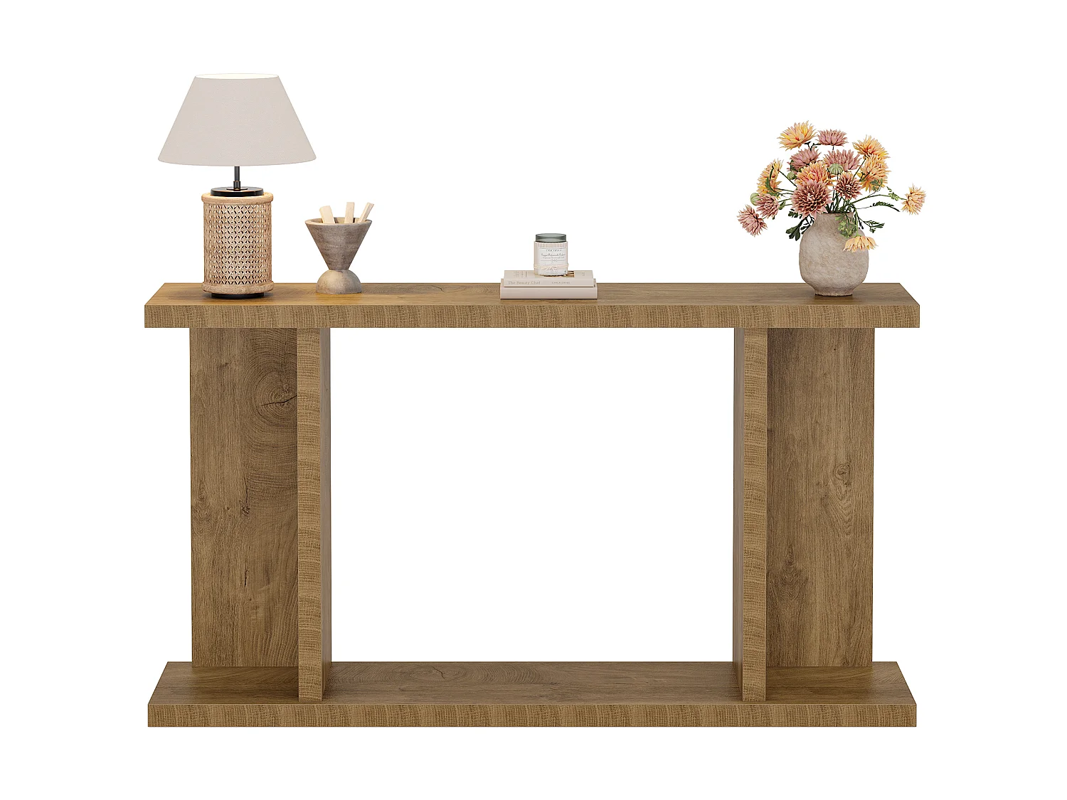 140 cm Konsole, 2-ebene Landhaus-Eingangssofa-Tafel hinter der Couch