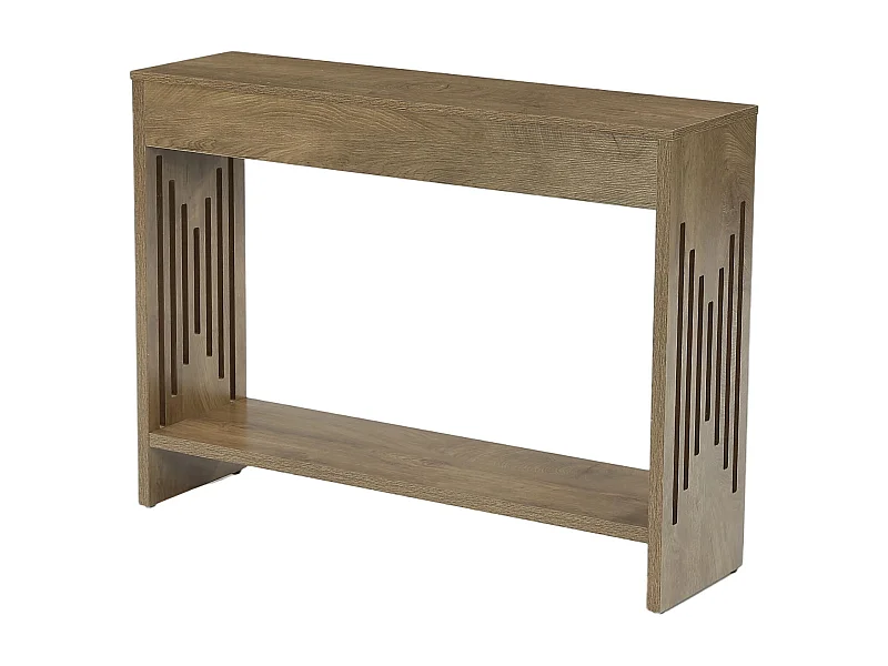 Mesa de Console Tribesigns para Atrás do Sofá 105cm, Mesa Pequena Rustica de 2 Andares com Prateleiras de Armazenamento