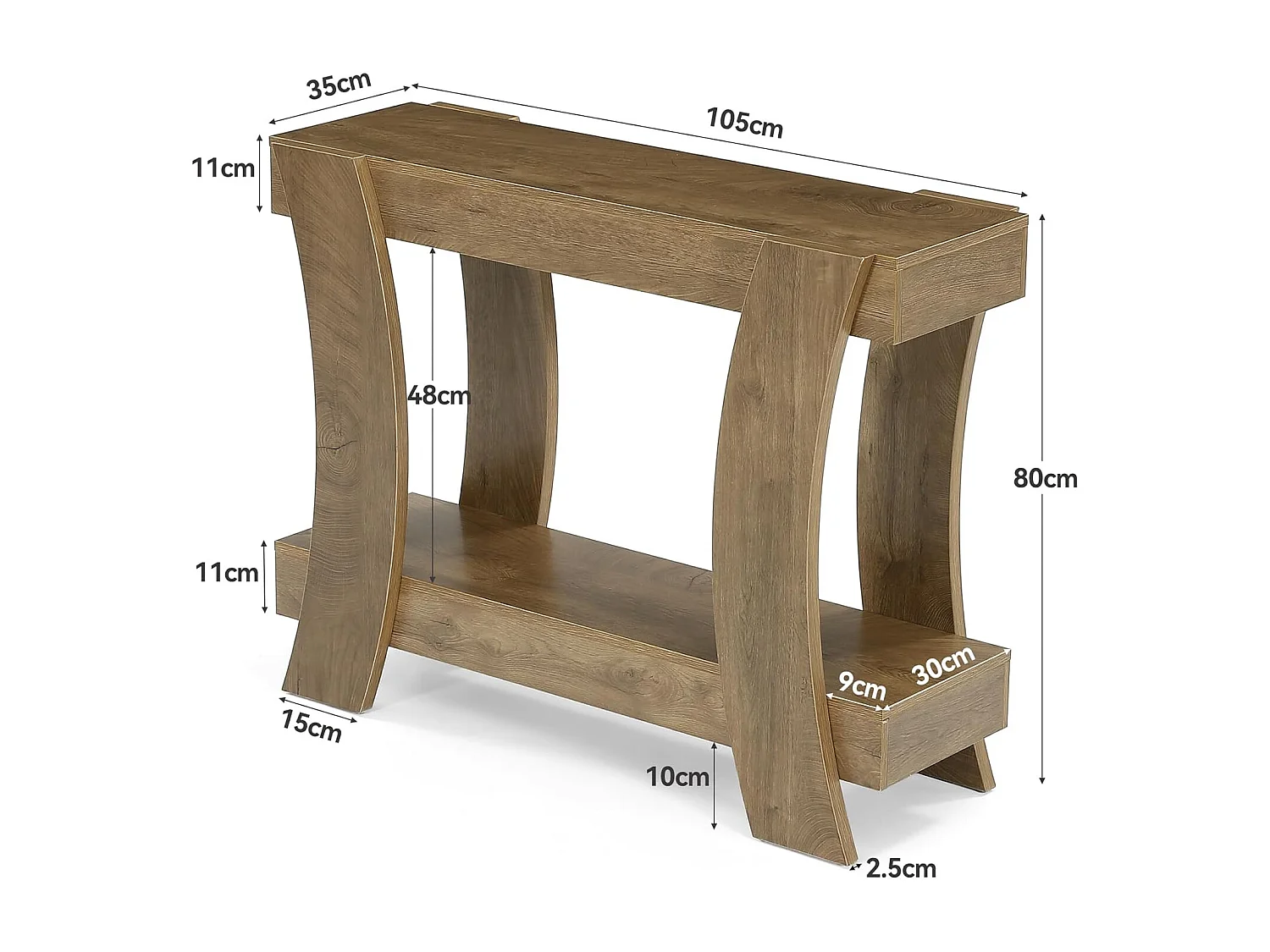 Mesa de Console de 120cm para Entrada, Mesa de Sofá para Entrada, Corredor, Sala de Estar