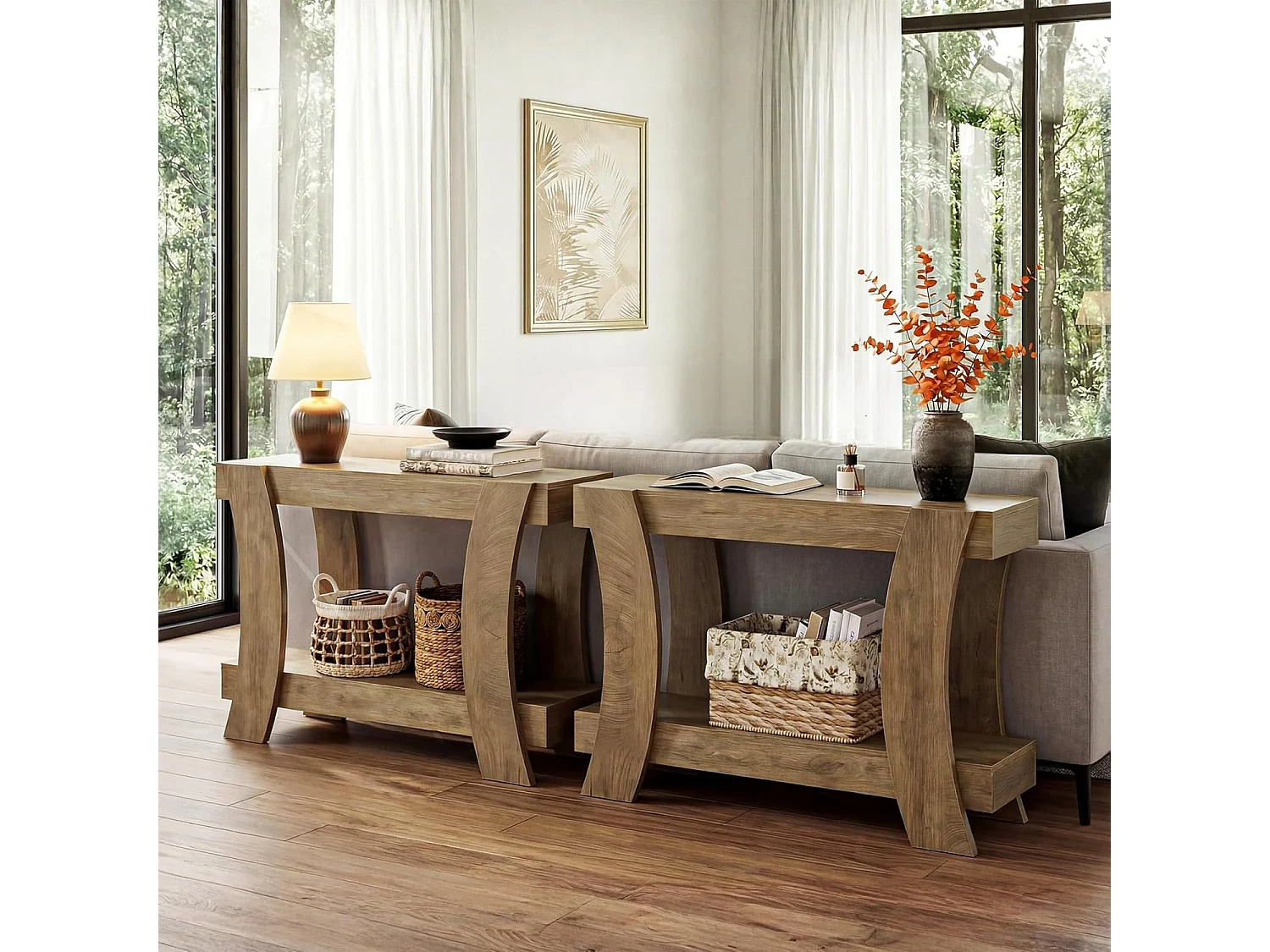 Mesa de Console de 120cm para Entrada, Mesa de Sofá para Entrada, Corredor, Sala de Estar