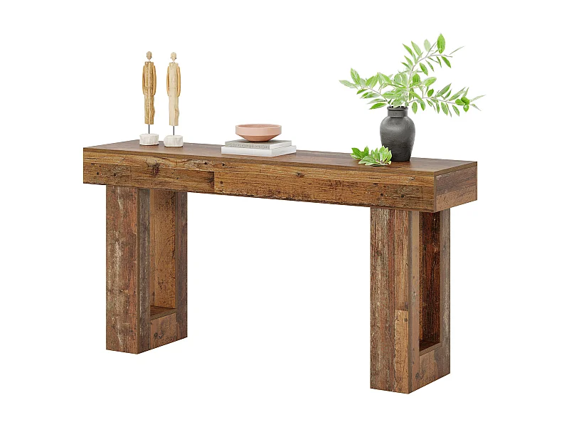 Mesa de Console, Mesa de Entrada Rural de 160cm, Mesa de Acento Retangular para Entrada, Corredor
