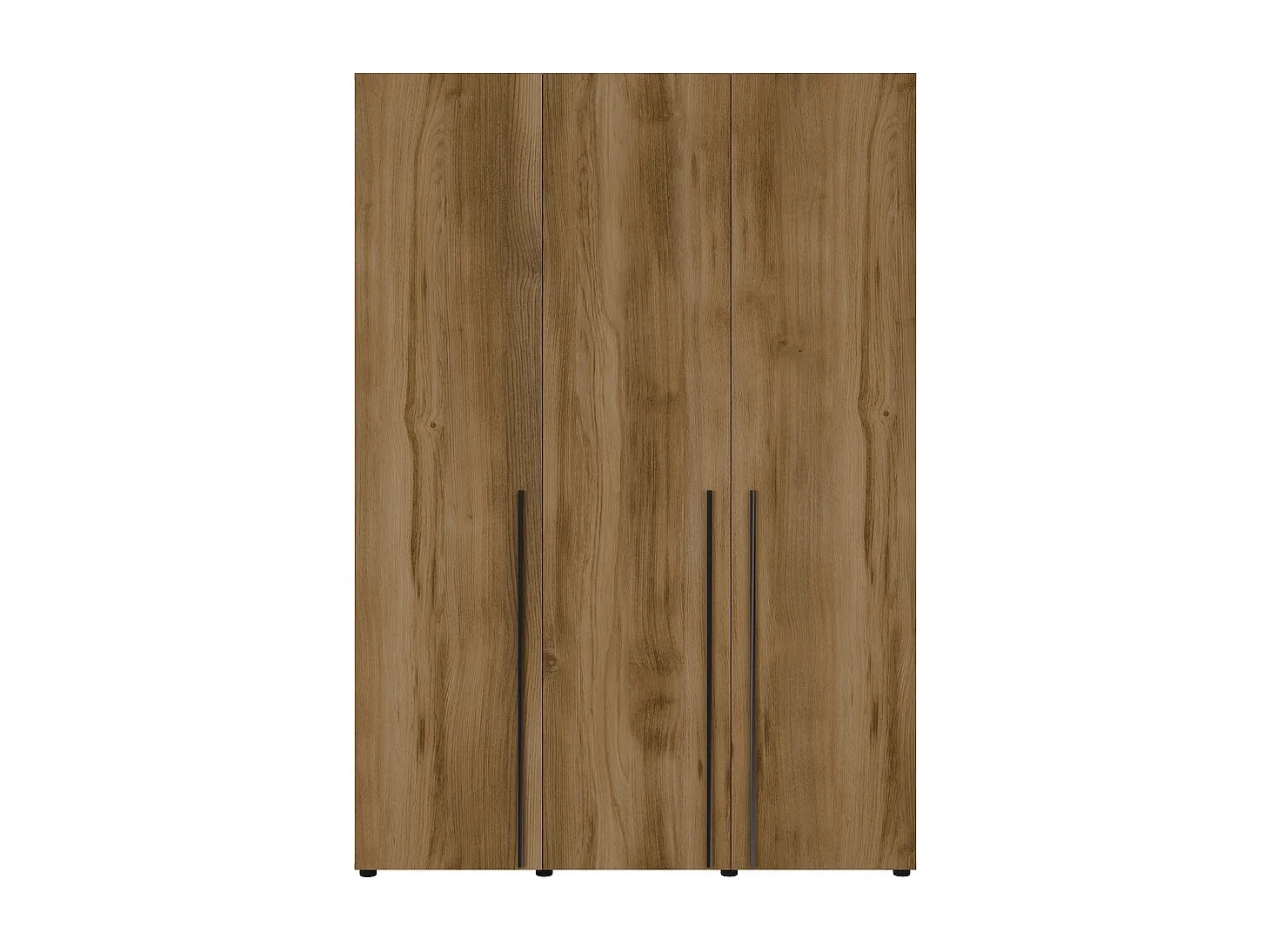 Kleiderschrank Arni 150 cm - 3 Drehtüren Eiche Gold Barock - Kleiderstange und Einlegeböden