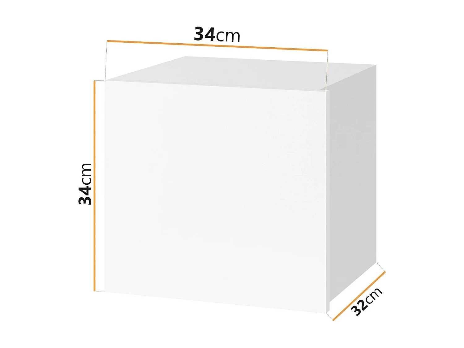 Cube Mural de Rangement Montreal 34 cm - Blanc / Blanc Brillant