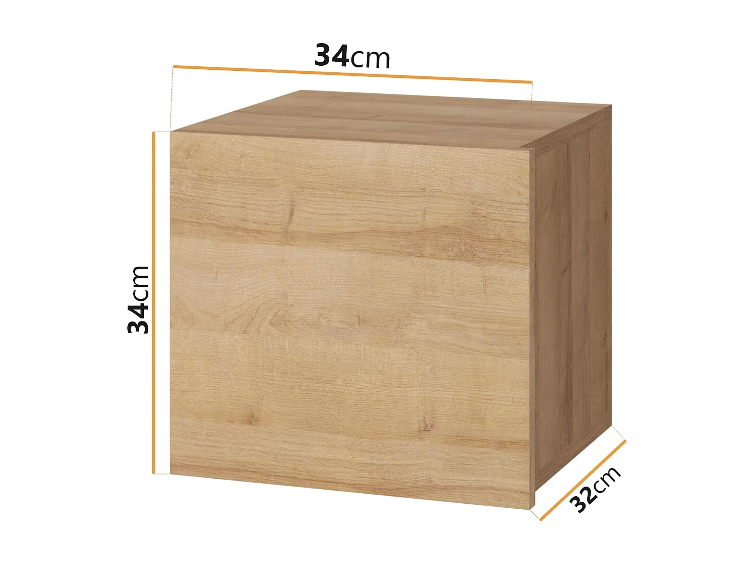 Cube Mural de Rangement Montreal 34 cm - Chêne Doré