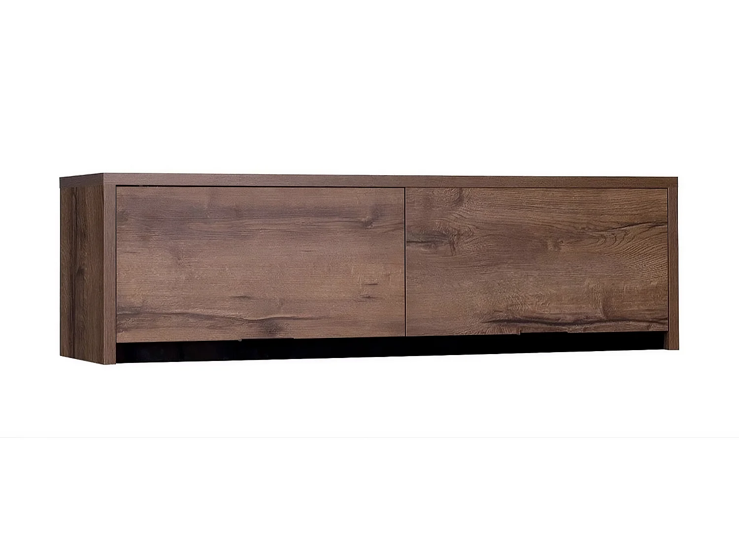 Meuble Haut Mural Martin 120 cm - Chêne Monastery / Noir Brillant