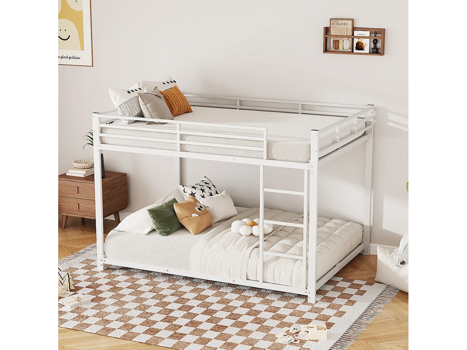 Kinderstapelbed 140x200 cm in ijzer – Klassiek wit design