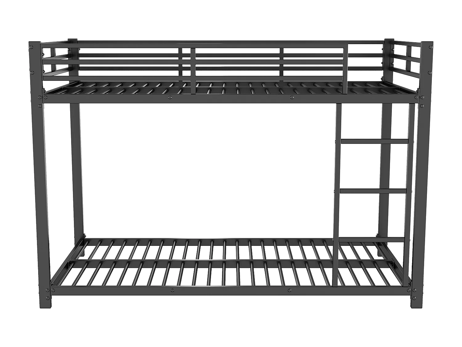 Lit superposé enfant 90x200 cm en fer – Design classique noir