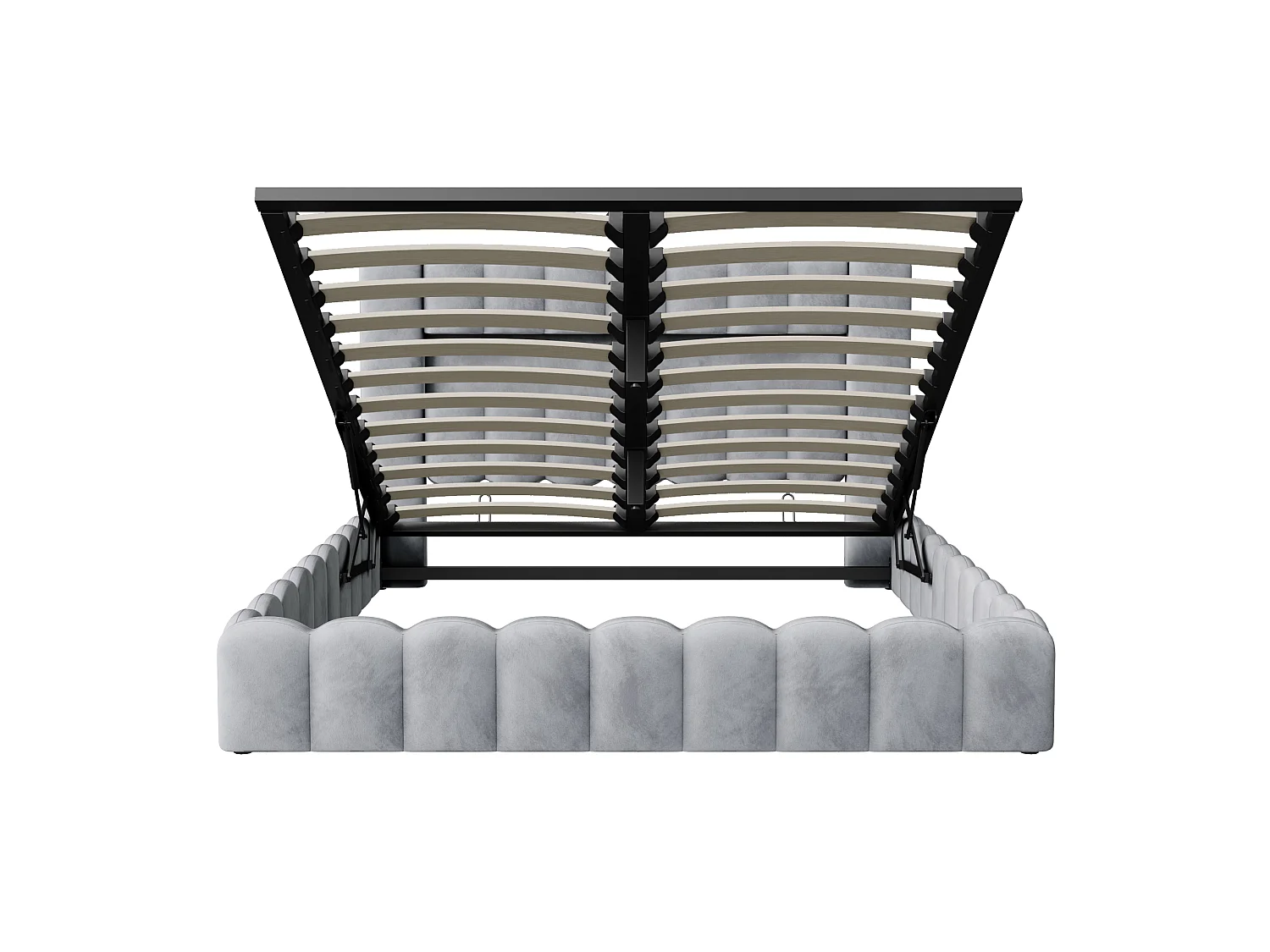 Cama de casal 180x200 com base estofada – Armazenamento integrado – Tecido de linho – Portas USB ajustáveis e iluminação LED – Capacidade de 300 kg – Cinza claro