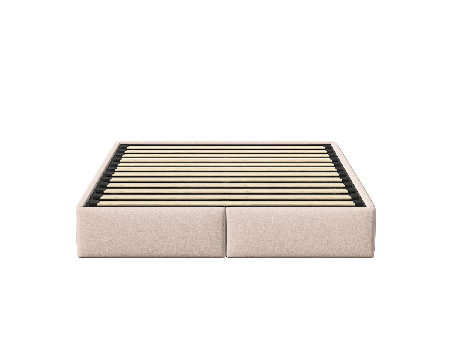 Lit 160x200 avec sommier à Lattes, Lit Double avec Espace de Rangement, Cadre de lit Flottant Moderne, Lit 2 Personnes,Beige