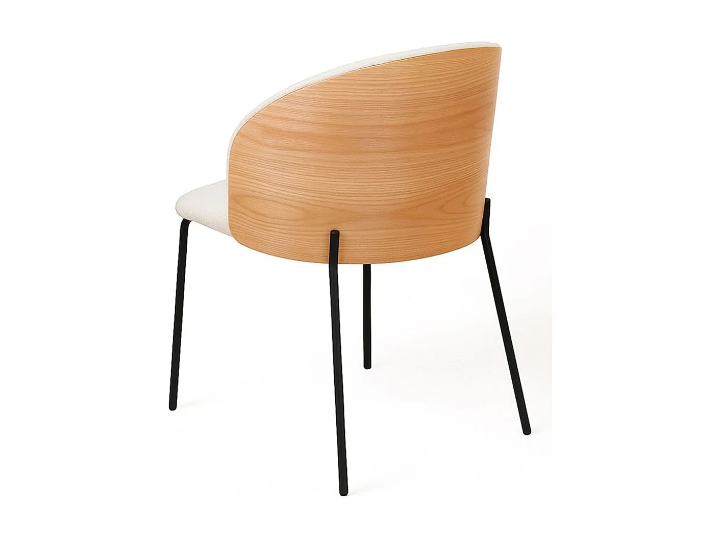 Sillas Comedor - Silla Glacia Tela Blanca con Respaldo Tapizado en Madera