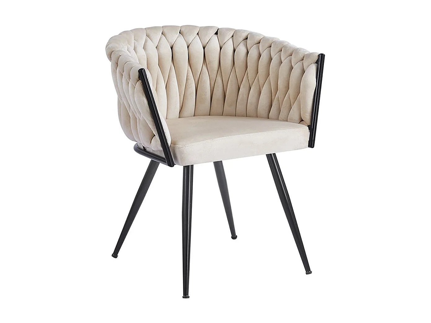 Sillas Comedor - Silla Widny Black Terciopelo - Beige