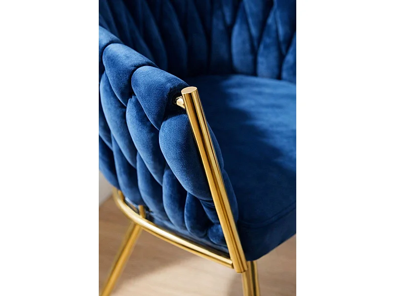 Sillas Comedor - Silla Widny Golden Terciopelo - Azul