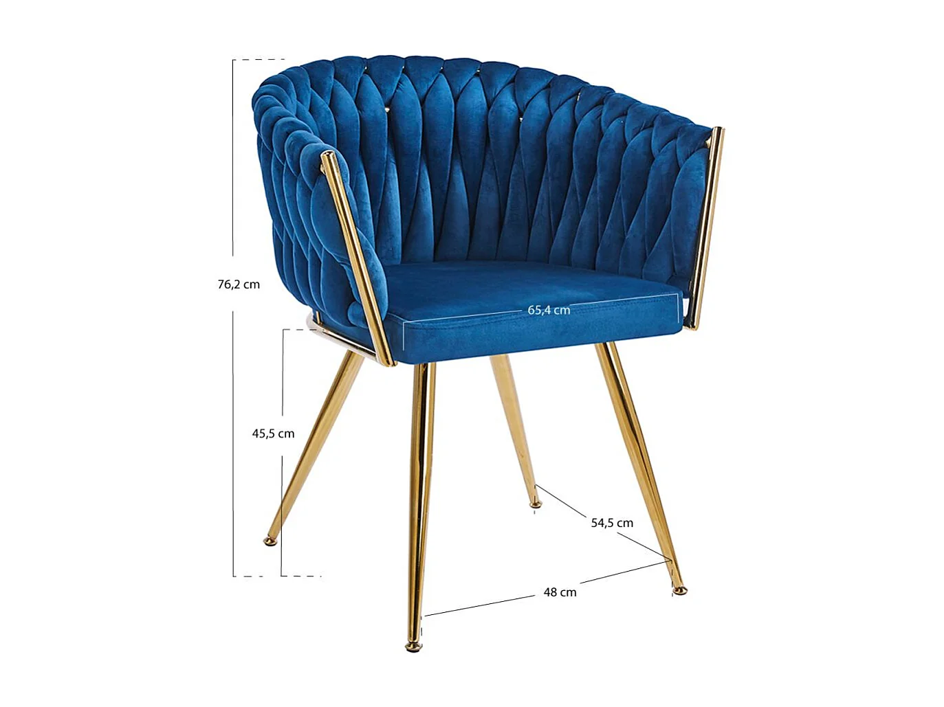 Sillas Comedor - Silla Widny Golden Terciopelo - Azul