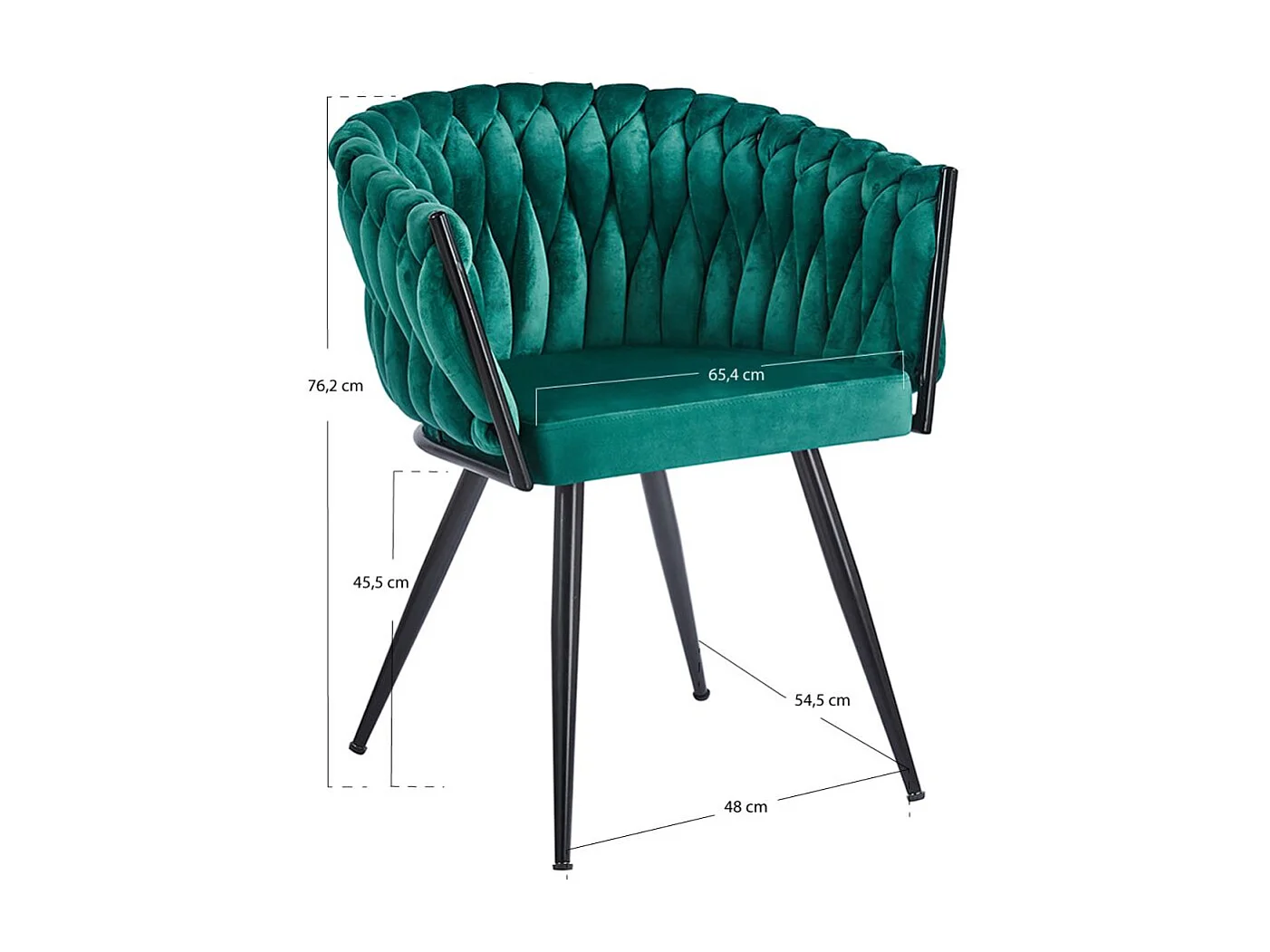 Sillas Comedor - Silla Widny Black Terciopelo - Verde