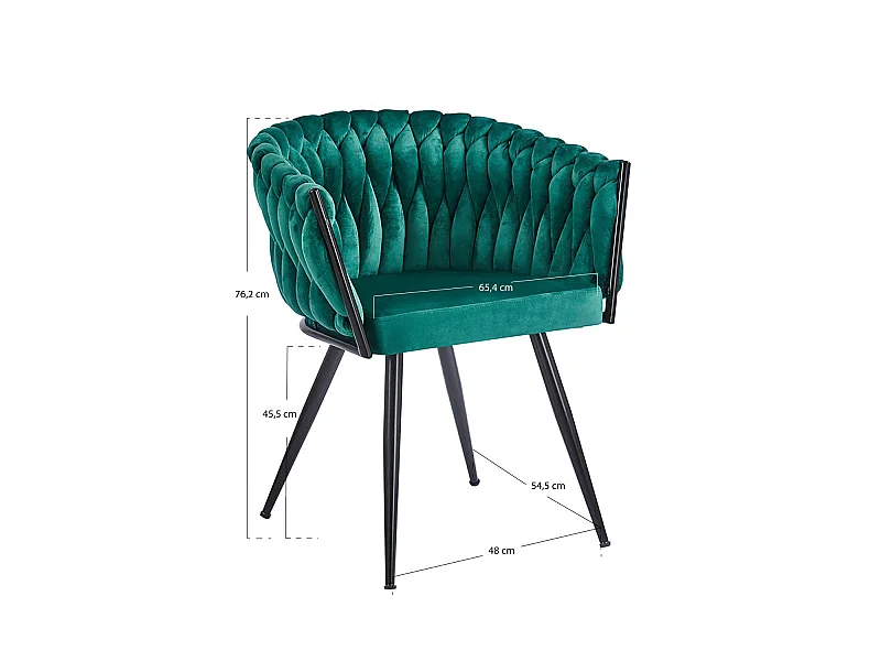 Sillas Comedor - Silla Widny Black Terciopelo - Verde