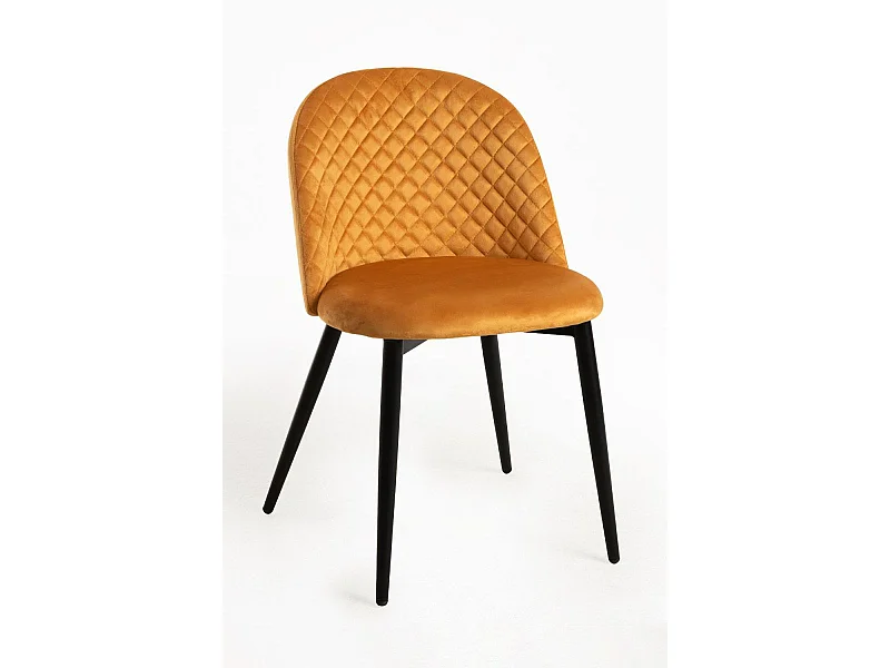 Sillas Comedor - Silla Posa Terciopelo - Mostaza