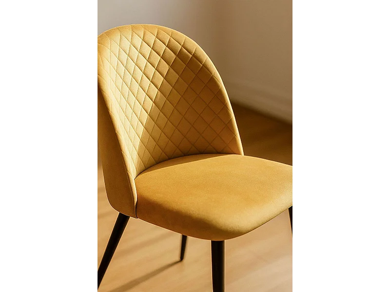 Sillas Comedor - Silla Posa Terciopelo - Mostaza